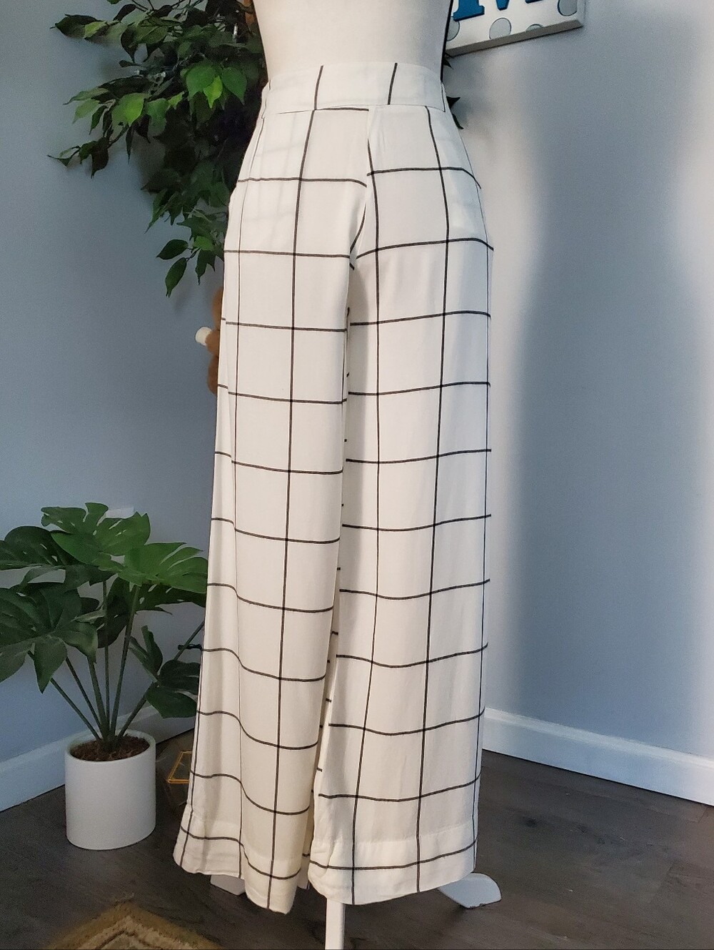 FARM RIO Vintage Wide Leg Wondowpane Check Pants P